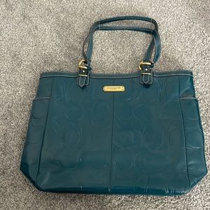 Teal Coach tote